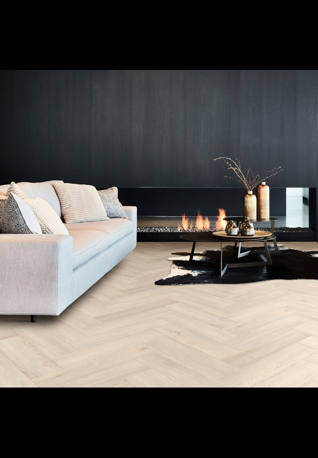  Interior Pictures of Beige, Brown Galtymore Oak 86218 from the Moduleo Roots Herringbone collection | Moduleo
